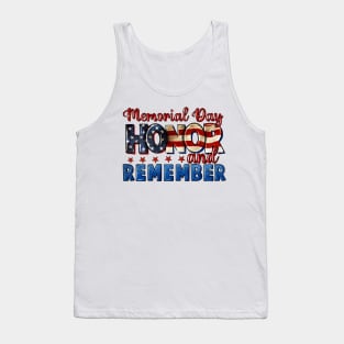 Memorial Day Honor And Remember, 4th Of July, American Flag Tank Top
